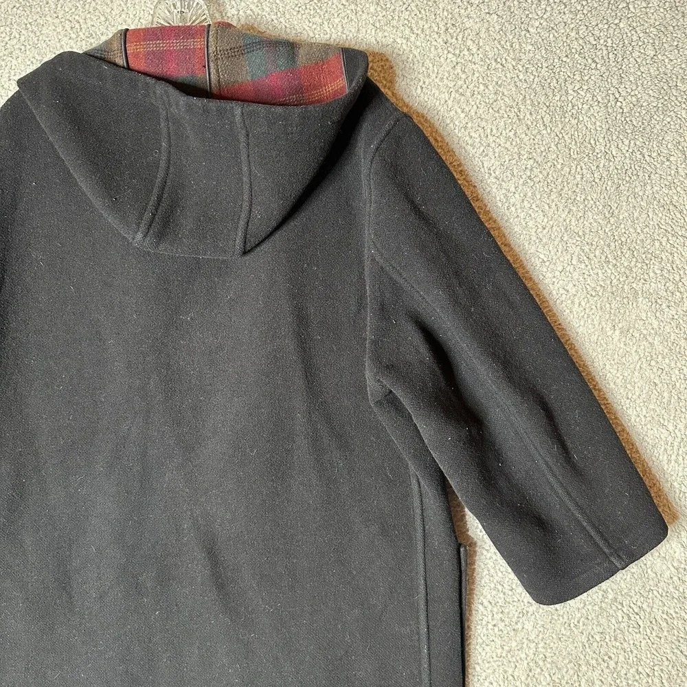 Vintage Orvis Womens M Duffle‎ Coat Wool Cashmere Plaid Lined Toggle England - Picture 11 of 16